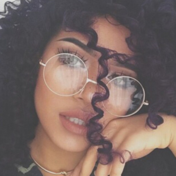 Gold Clear Circle Frame Glasses - Picture 3 of 7